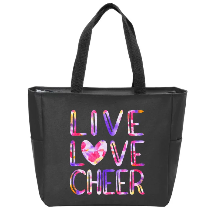 Funny Cheerleading Tie Dye Cheer Love Cheer Mom Zip Tote Bag