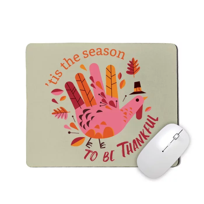 Funny Cute Thankful Season Turkey Mousepad