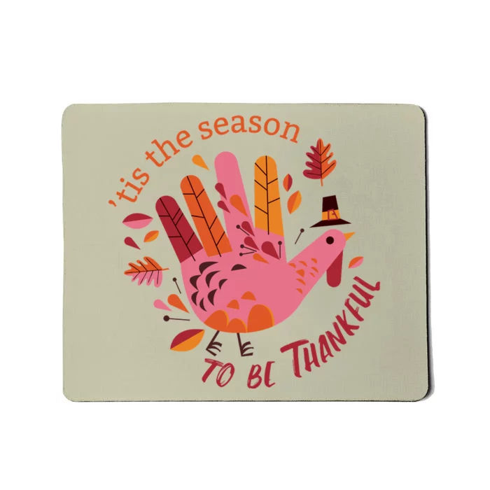 Funny Cute Thankful Season Turkey Mousepad