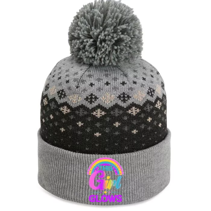 Funny Cute This Girl Glows The Baniff Cuffed Pom Beanie