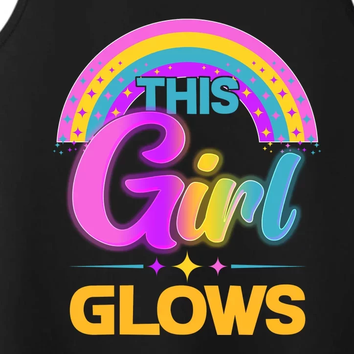 Funny Cute This Girl Glows Performance Tank