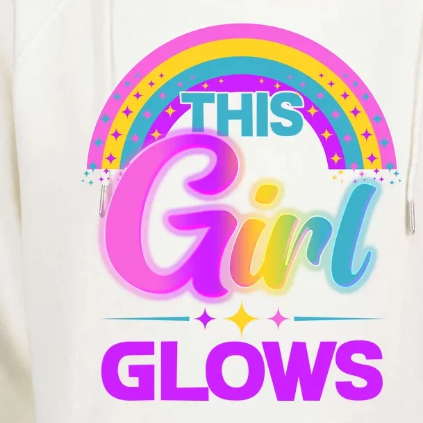 Funny Cute This Girl Glows Womens Funnel Neck Pullover Hood