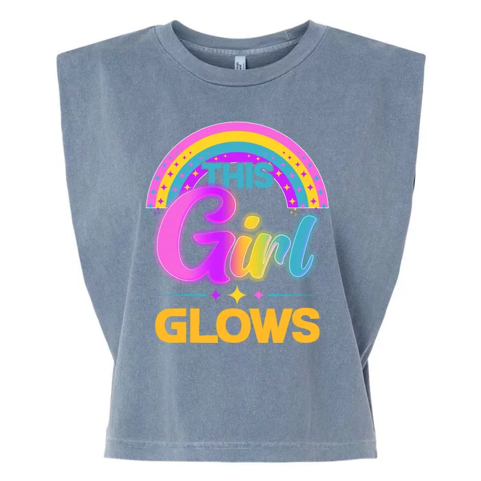 Funny Cute This Girl Glows Garment-Dyed Women's Muscle Tee