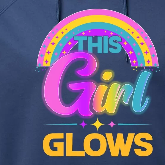 Funny Cute This Girl Glows Performance Fleece Hoodie