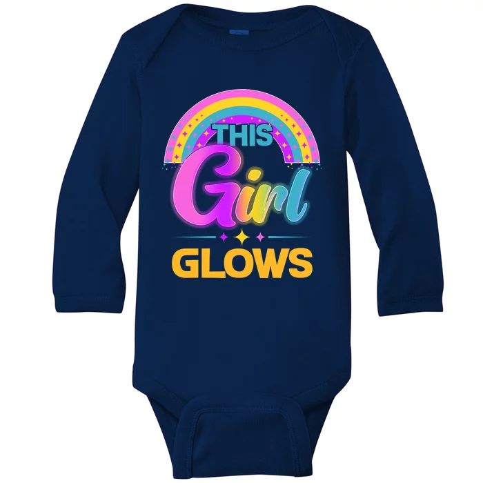 Funny Cute This Girl Glows Baby Long Sleeve Bodysuit