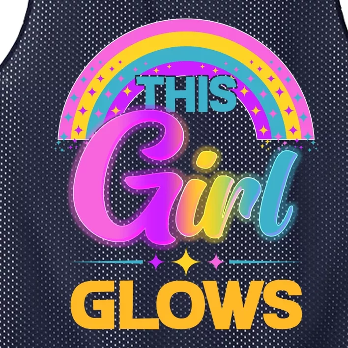 Funny Cute This Girl Glows Mesh Reversible Basketball Jersey Tank