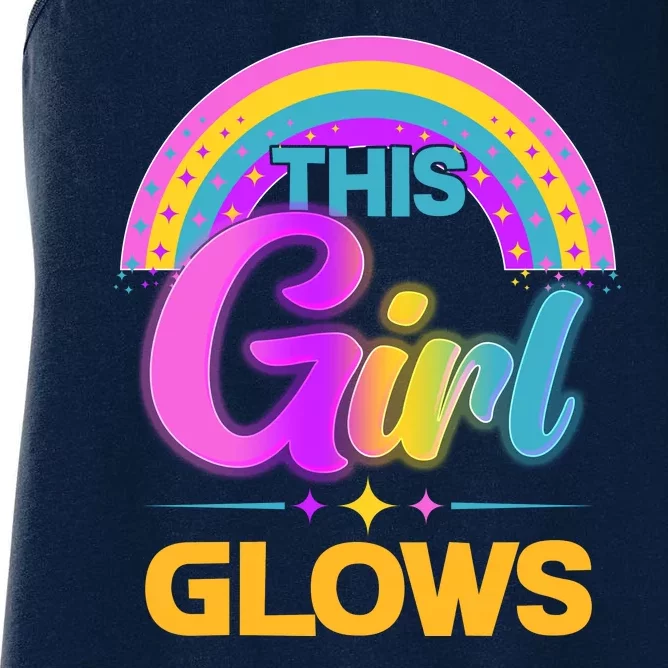 Funny Cute This Girl Glows Women's Racerback Tank