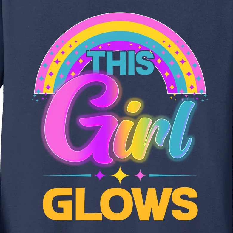 Funny Cute This Girl Glows Kids Long Sleeve Shirt