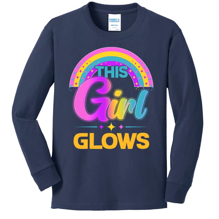 Funny Cute This Girl Glows Kids Long Sleeve Shirt