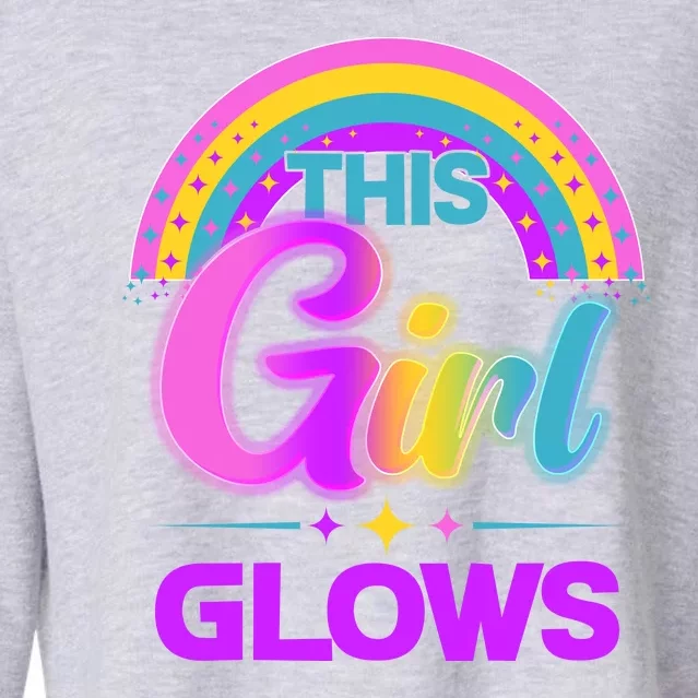 Funny Cute This Girl Glows Cropped Pullover Crew