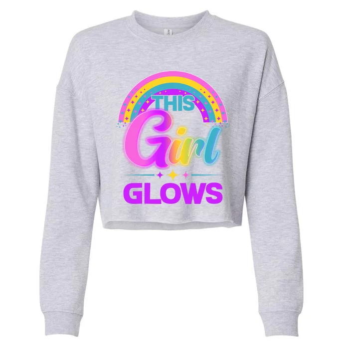 Funny Cute This Girl Glows Cropped Pullover Crew