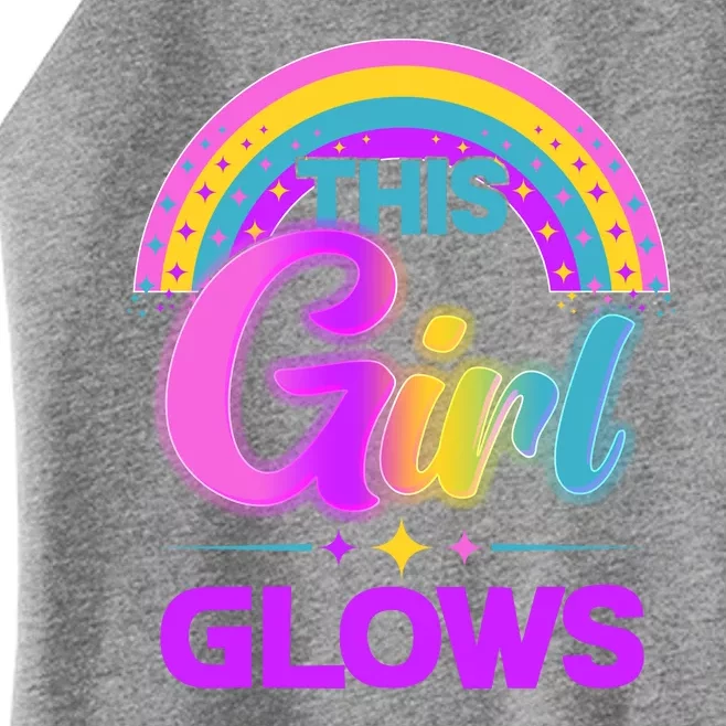 Funny Cute This Girl Glows Women’s Perfect Tri Rocker Tank