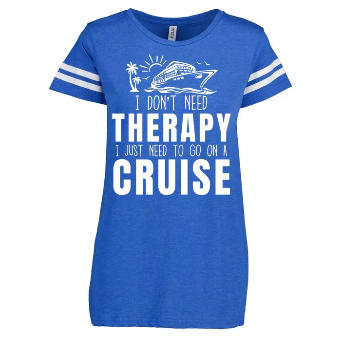 Funny Cruise Therapy Cruise Squad Cruise Ship Cruising Family Cruise Vacation Enza Ladies Jersey Football T-Shirt