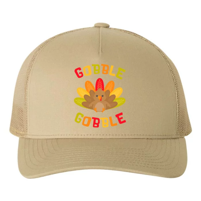 Funny Cute Thanksgiving Toddler Girl Boy Turkey Gobble Yupoong Adult 5-Panel Trucker Hat