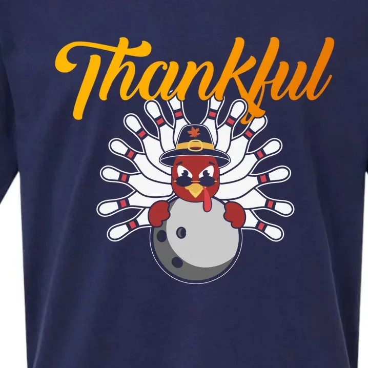 Funny Cute Thankful Turkey Bowling Face, Thankful Grateful Blessed Autumn Fall 2 Sueded Cloud Jersey T-Shirt