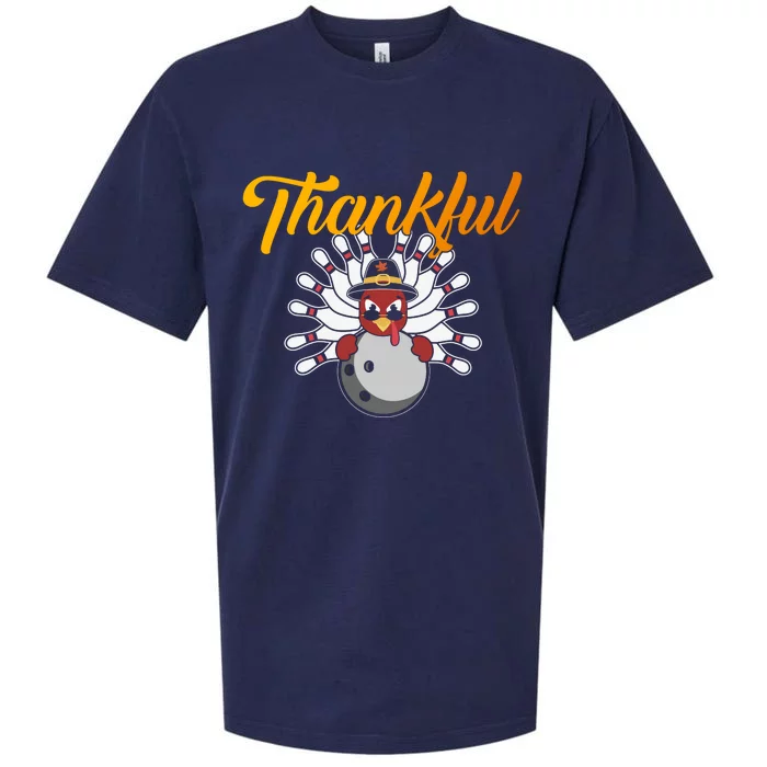 Funny Cute Thankful Turkey Bowling Face, Thankful Grateful Blessed Autumn Fall 2 Sueded Cloud Jersey T-Shirt