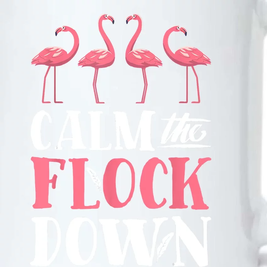 Flamingo Calm The Flock Down Funny Pink Bird Lovers Summer Black Color Changing Mug