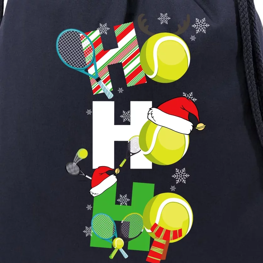 Funny Christmas Tennis Pajamas Player Matching Racket Xmas Drawstring Bag