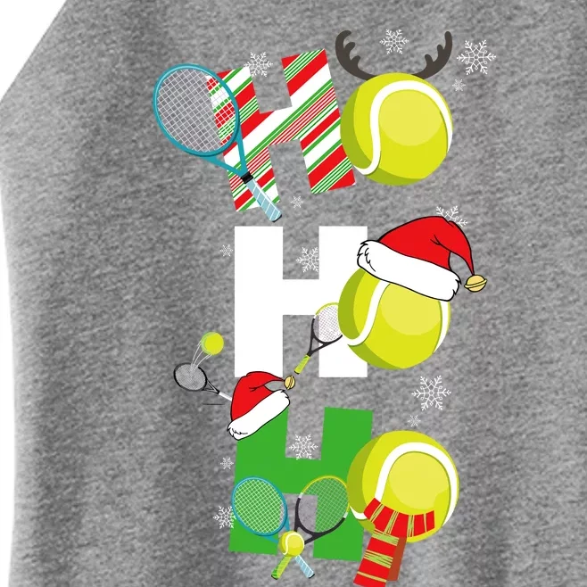 Funny Christmas Tennis Pajamas Player Matching Racket Xmas Women’s Perfect Tri Rocker Tank