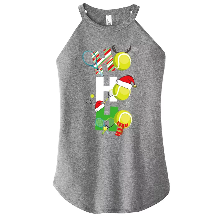 Funny Christmas Tennis Pajamas Player Matching Racket Xmas Women’s Perfect Tri Rocker Tank