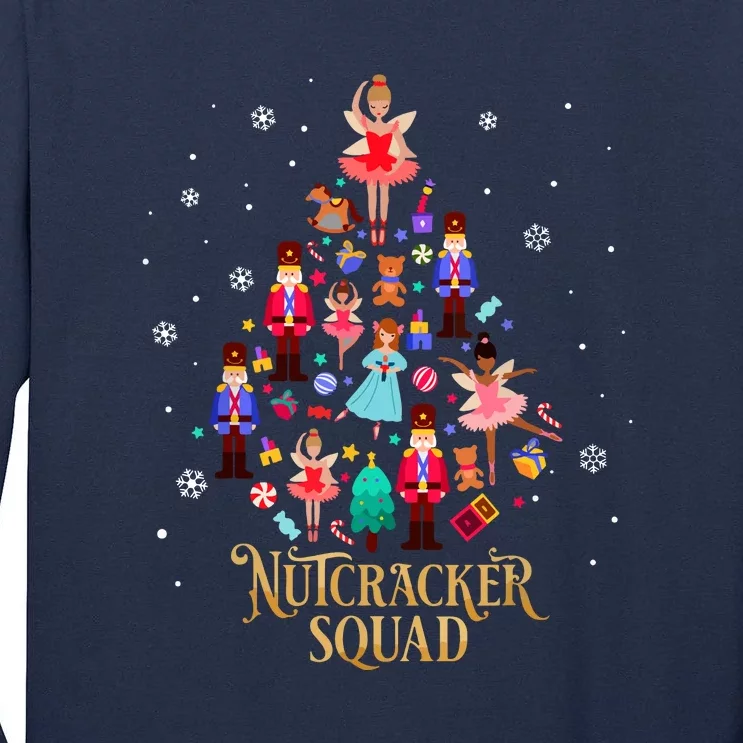 Funny Christmas Tree Nutcracker Squad Ballet Dance Gift Tall Long Sleeve T-Shirt