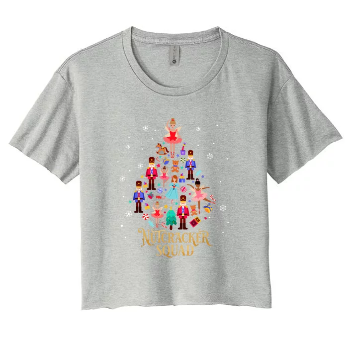 Funny Christmas Tree Nutcracker Squad Ballet Dance Gift Women's Crop Top Tee