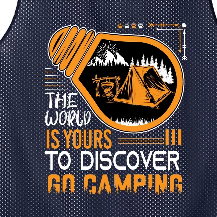 Funny Camp The World Is Yours To Discover Go Camping Gift Mesh Reversible Basketball Jersey Tank