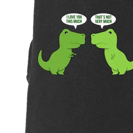 Funny Cute T Rex Dinosaur Funny Text Humour Happy Doggie 3-End Fleece Hoodie