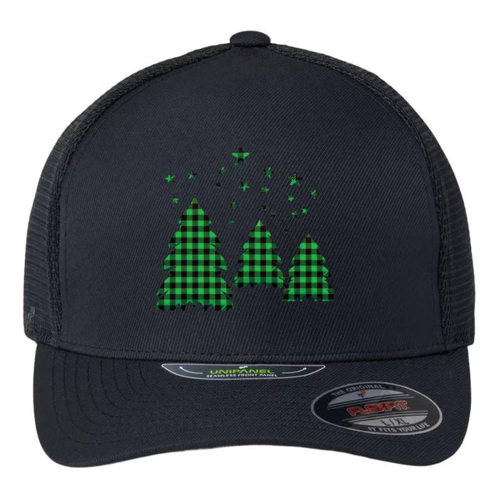 Festive Christmas Trees Pattern Flexfit Unipanel Trucker Cap