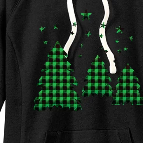 Festive Christmas Trees Pattern Women's Fleece Hoodie