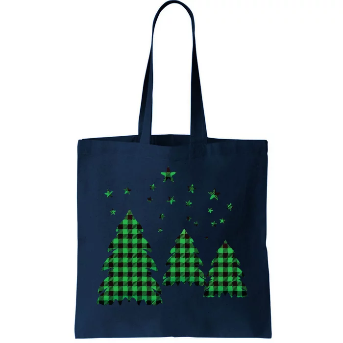 Festive Christmas Trees Pattern Tote Bag