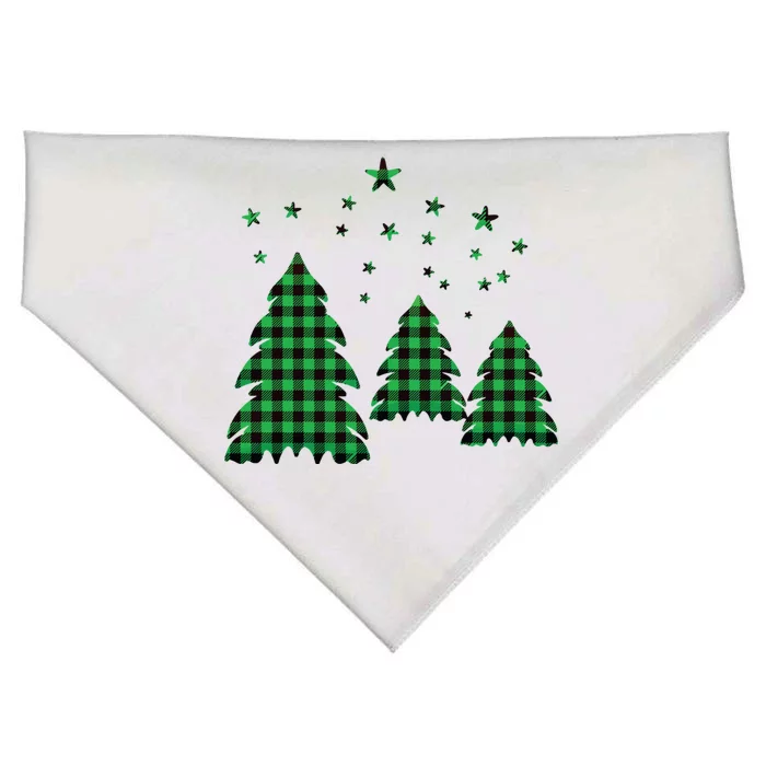 Festive Christmas Trees Pattern USA-Made Doggie Bandana