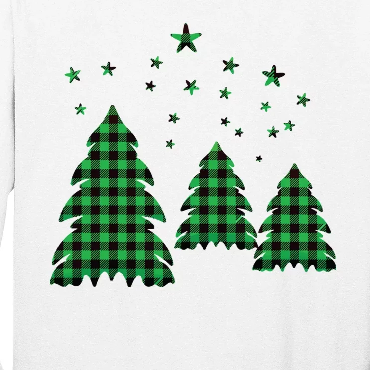 Festive Christmas Trees Pattern Long Sleeve Shirt