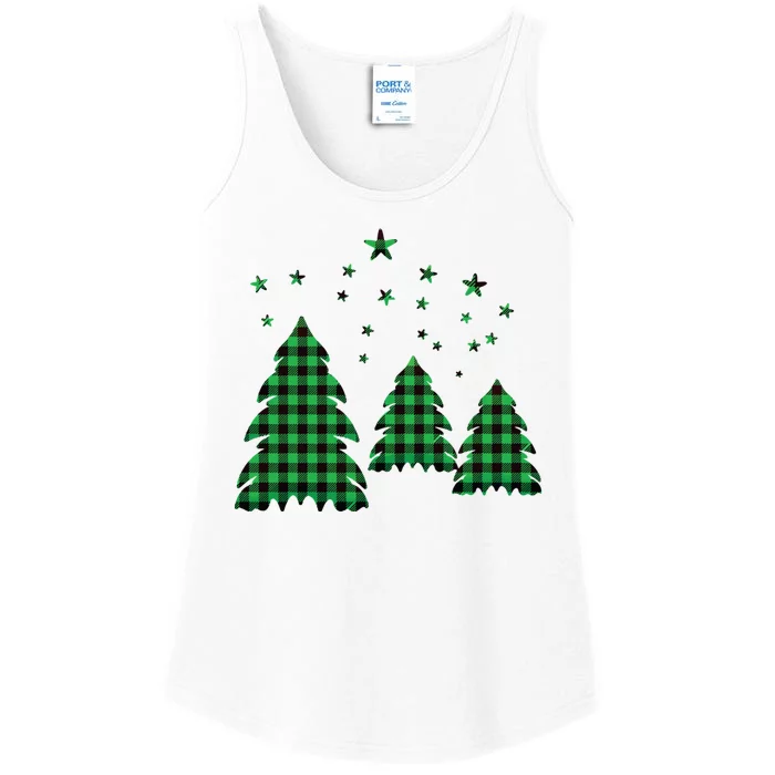 Festive Christmas Trees Pattern Ladies Essential Tank