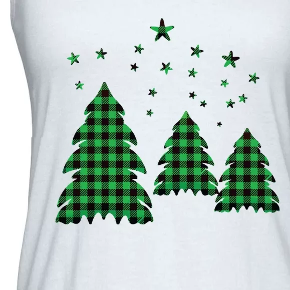 Festive Christmas Trees Pattern Ladies Essential Flowy Tank