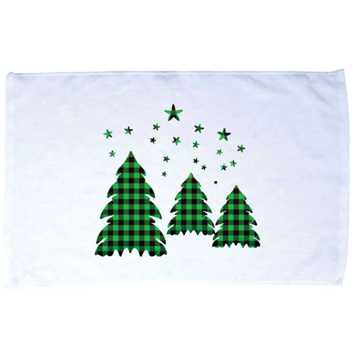 Festive Christmas Trees Pattern Microfiber Hand Towel