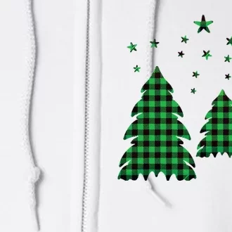 Festive Christmas Trees Pattern Full Zip Hoodie