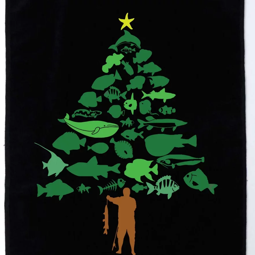 Fish Christmas Tree Merry Fishmas Funny Christmas Fisherman Platinum Collection Golf Towel