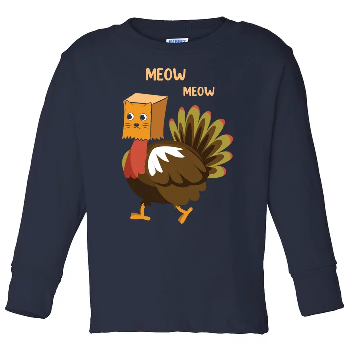 Funny Cute Thanksgiving Turkey Let's Have Pizza Instead Turkey Gift Toddler Long Sleeve Shirt