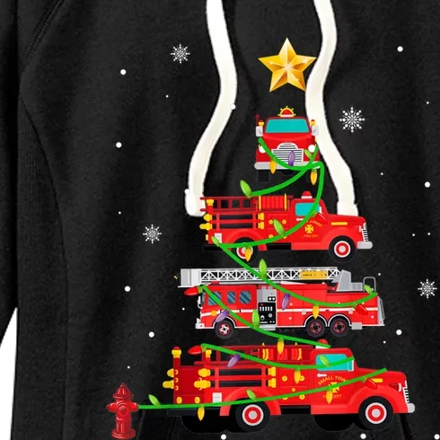 Firefighter Christmas Tree Fire Truck Fire Xmas Funny Gift Gift Women's Fleece Hoodie