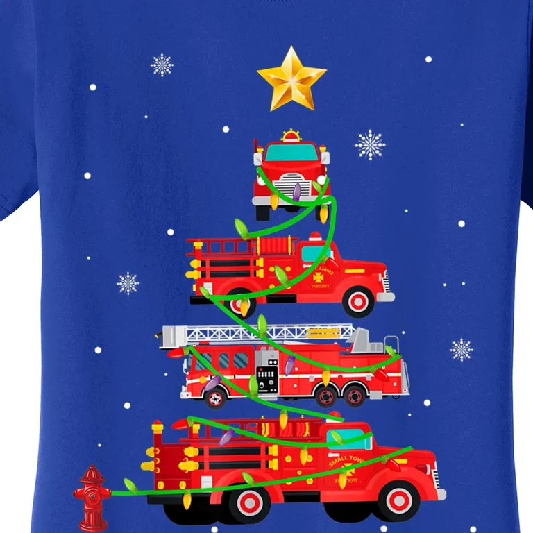 Firefighter Christmas Tree Fire Truck Fire Xmas Funny Gift Gift Women's T-Shirt