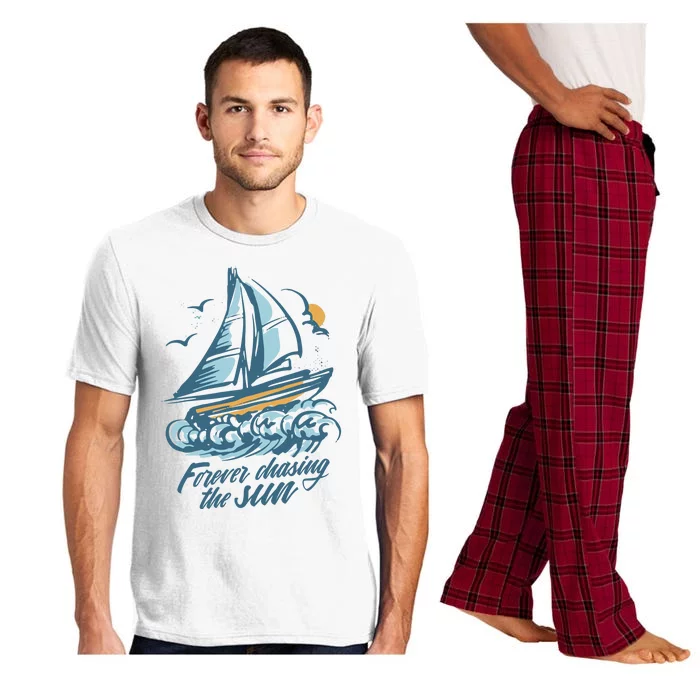 Forever Chasing The Sun Sail Boat Pajama Set