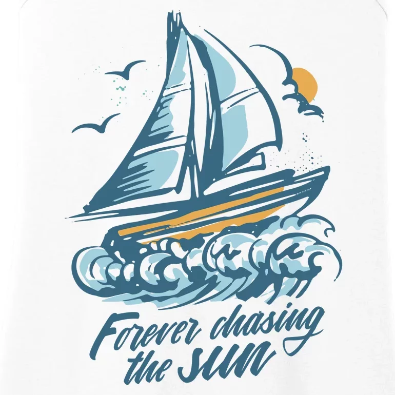 Forever Chasing The Sun Sail Boat Ladies Essential Tank