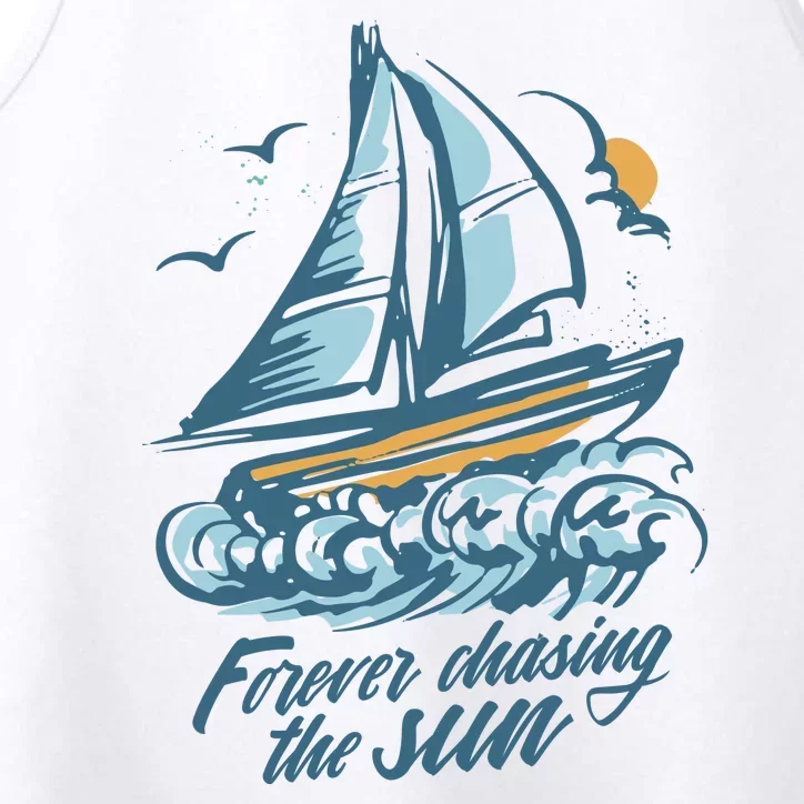 Forever Chasing The Sun Sail Boat Performance Tank