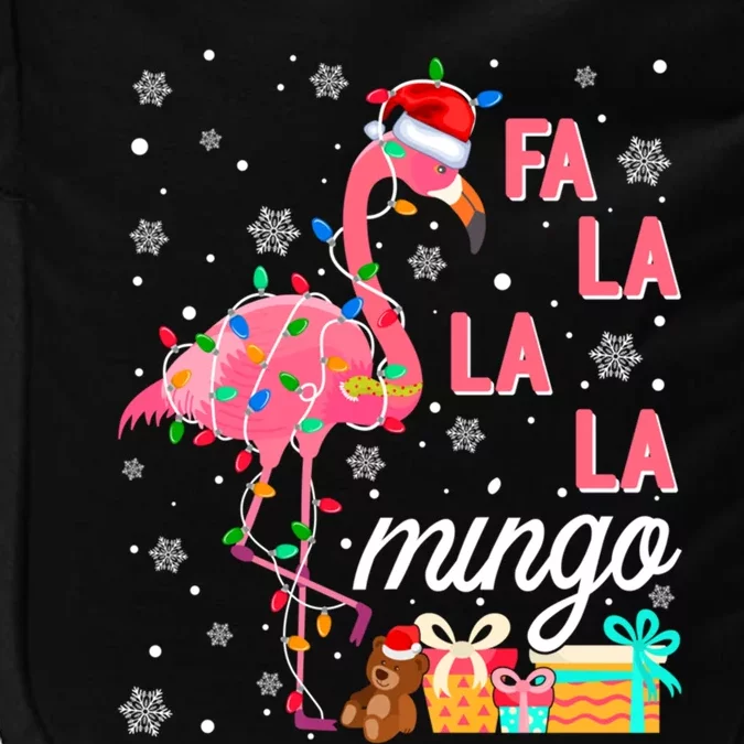 Flamingo Christmas Tree Lights Fa La La Mingo Tropical Xmas Gift Impact Tech Backpack