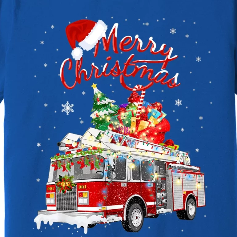 Firefighter Christmas Tree Fire Truck Fire Xmas Funny Gift Gift Premium T-Shirt