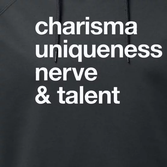 Funny Charisma Uniqueness Nerve Talent Gay Clothing Performance Fleece Hoodie