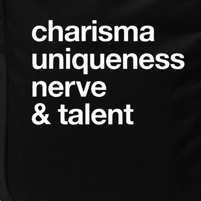 Funny Charisma Uniqueness Nerve Talent Gay Clothing Impact Tech Backpack