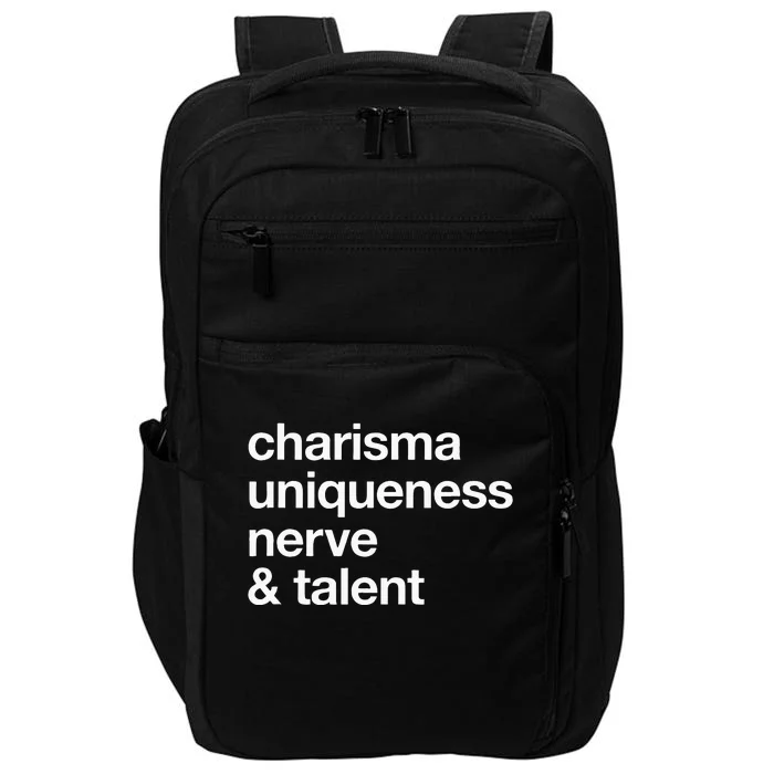 Funny Charisma Uniqueness Nerve Talent Gay Clothing Impact Tech Backpack