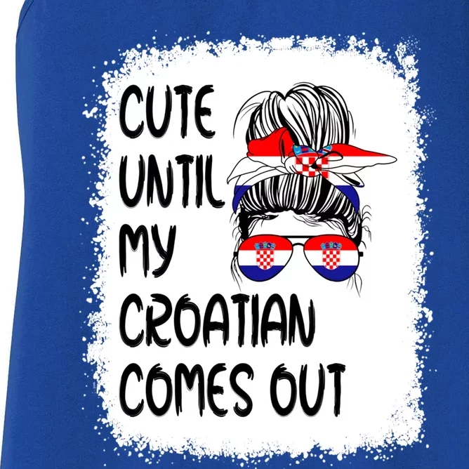 Funny Cute Until My Croatian Comes Out Cool Gift Women's Racerback Tank